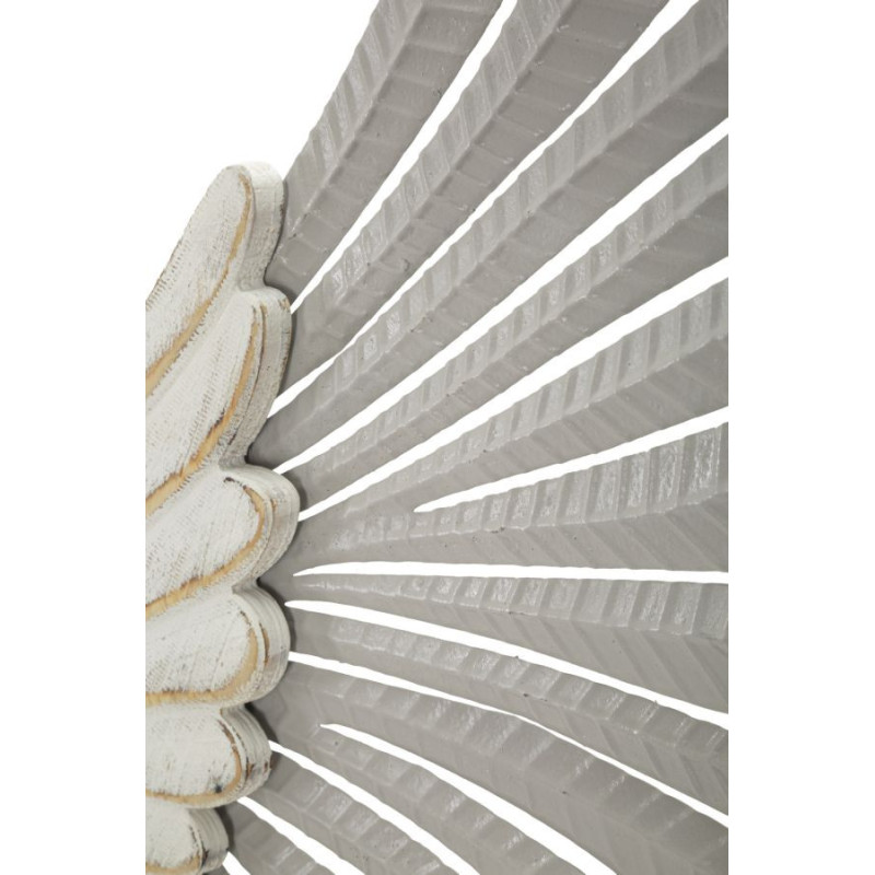 Grande Déco murale originale Ailes 88x104 en Métal Bois Blanc Naturel Mylan 