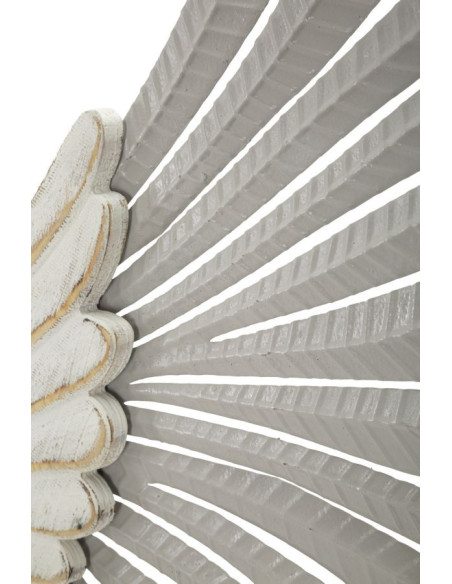 Grande Déco murale originale Ailes 88x104 en Métal Bois Blanc Naturel Mylan 