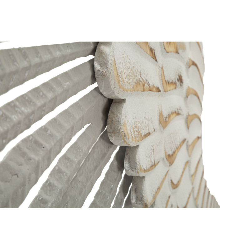 Grande Déco murale originale Ailes 88x104 en Métal Bois Blanc Naturel Mylan 