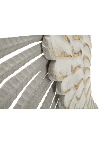 Grande Déco murale originale Ailes 88x104 en Métal Bois Blanc Naturel Mylan 