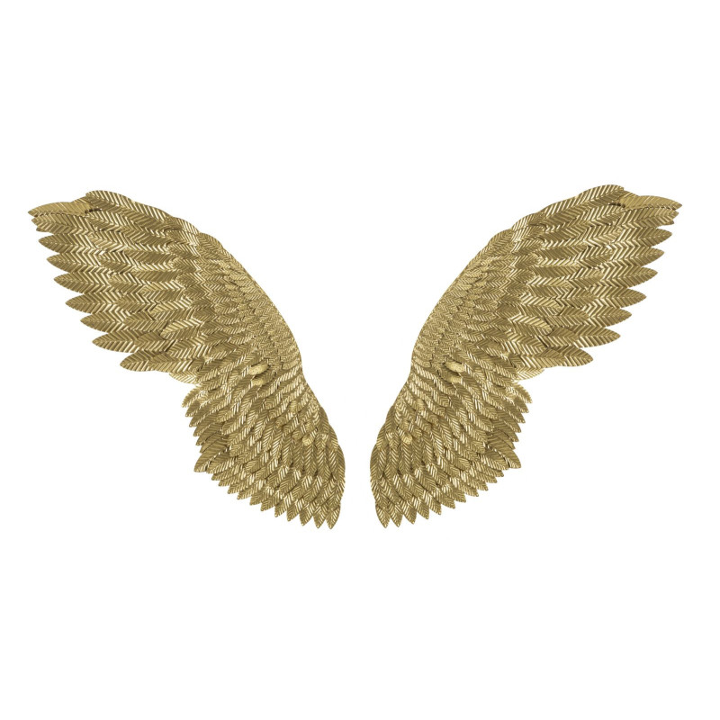 Grande Déco murale originale 2 Ailes 120x146 en Métal Doré Zilra 