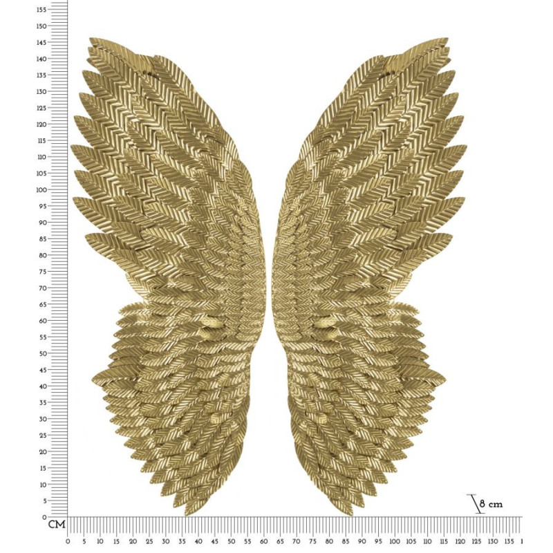 Grande Déco murale originale 2 Ailes 120x146 en Métal Doré Zilra 