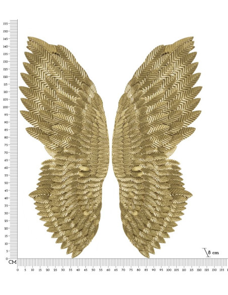 Grande Déco murale originale 2 Ailes 120x146 en Métal Doré Zilra 