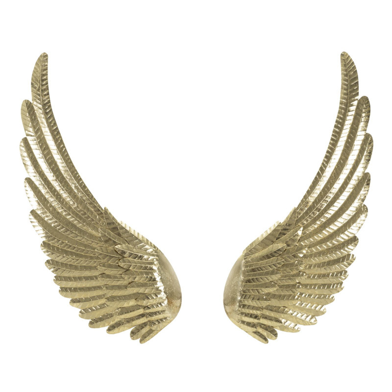 Grande Déco murale originale Ailes 120x130 en Métal Doré Nylor 