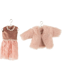 Suspension de Noël Vêtements sur cintre en Polyester Rose (Lot de 2) - 1