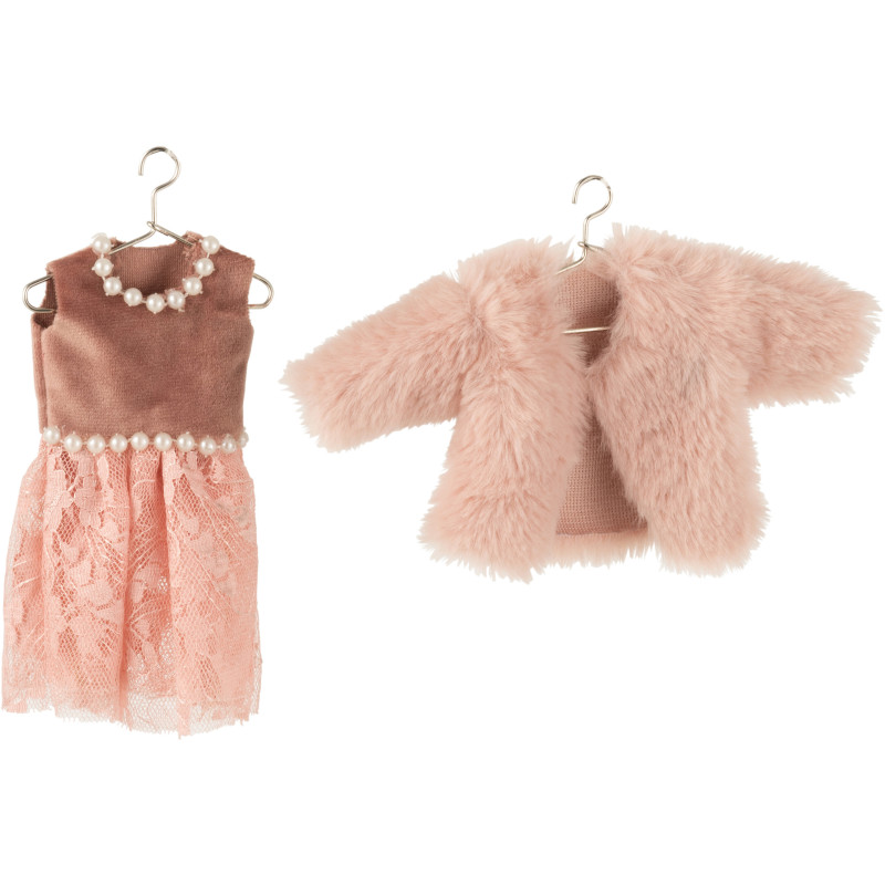 Suspension de Noël Vêtements sur cintre en Polyester Rose (Lot de 2) - 1