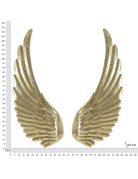 Grande Déco murale originale Ailes 120x130 en Métal Doré Nylor 