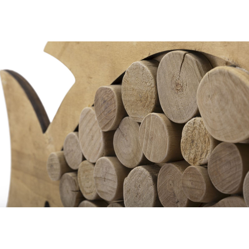 Déco murale originale Poisson à suspendre 42x28 en Bois de pin Bois de hêtre Naturel Elron 