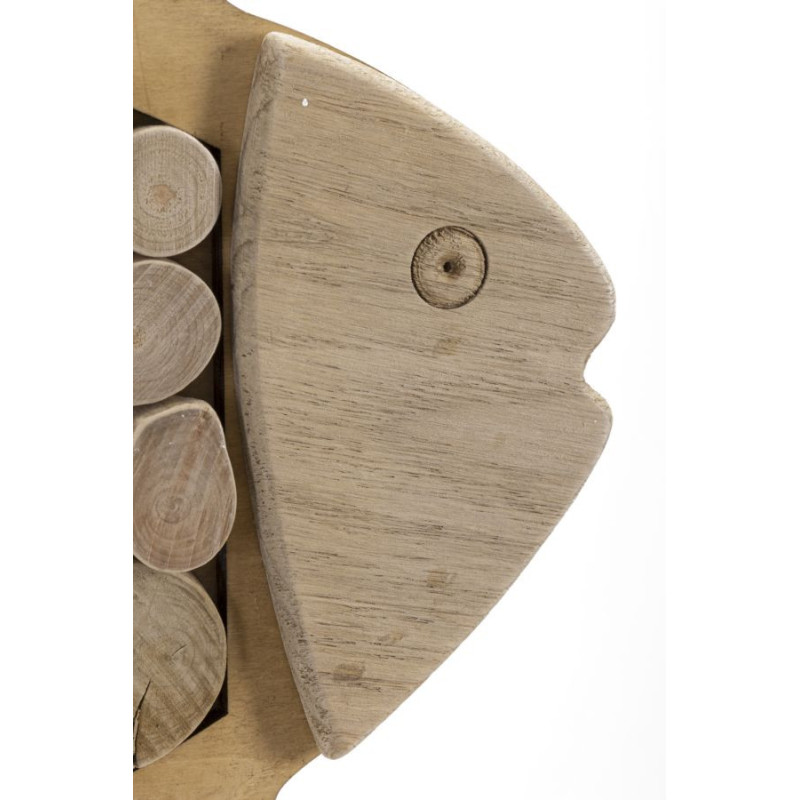 Déco murale originale Poisson à suspendre 42x28 en Bois de pin Bois de hêtre Naturel Elron 