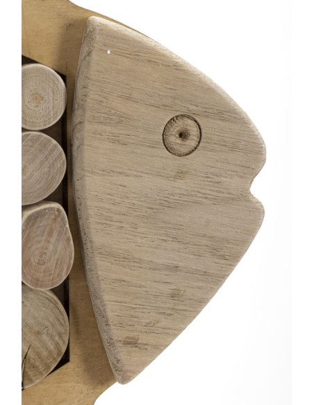 Déco murale originale Poisson à suspendre 42x28 en Bois de pin Bois de hêtre Naturel Elron 