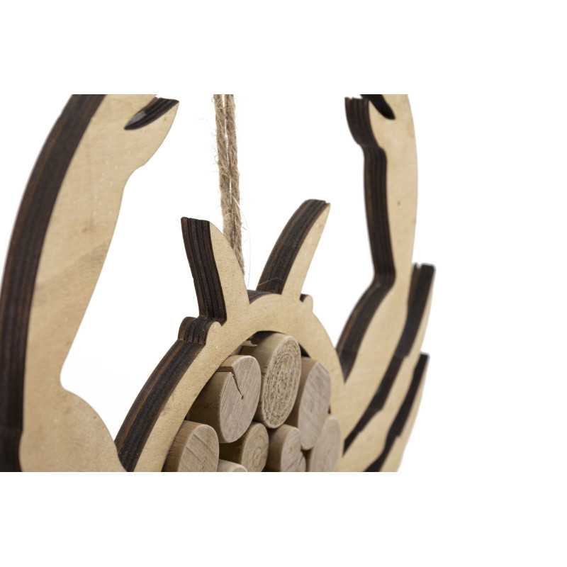 Déco murale originale Crabe à suspendre 35x31 en Bois de pin Bois de hêtre Naturel Jalyn 