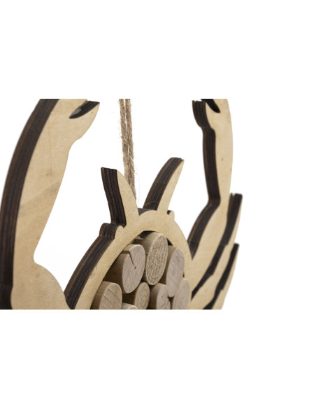 Déco murale originale Crabe à suspendre 35x31 en Bois de pin Bois de hêtre Naturel Jalyn 