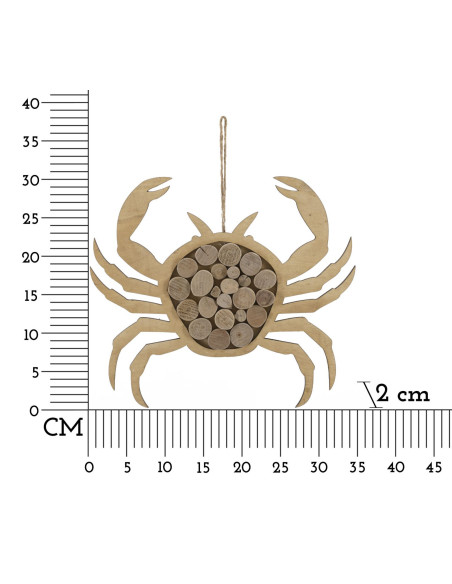 Déco murale originale Crabe à suspendre 35x31 en Bois de pin Bois de hêtre Naturel Jalyn 