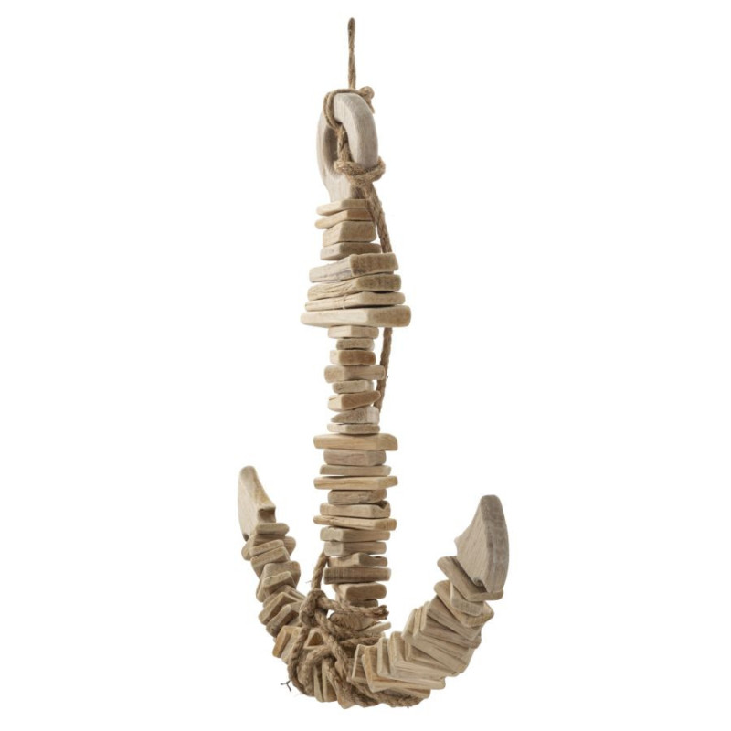 Déco murale originale Ancre à suspendre 39x46 en Bois de pin Bois de hêtre Naturel Zarin 
