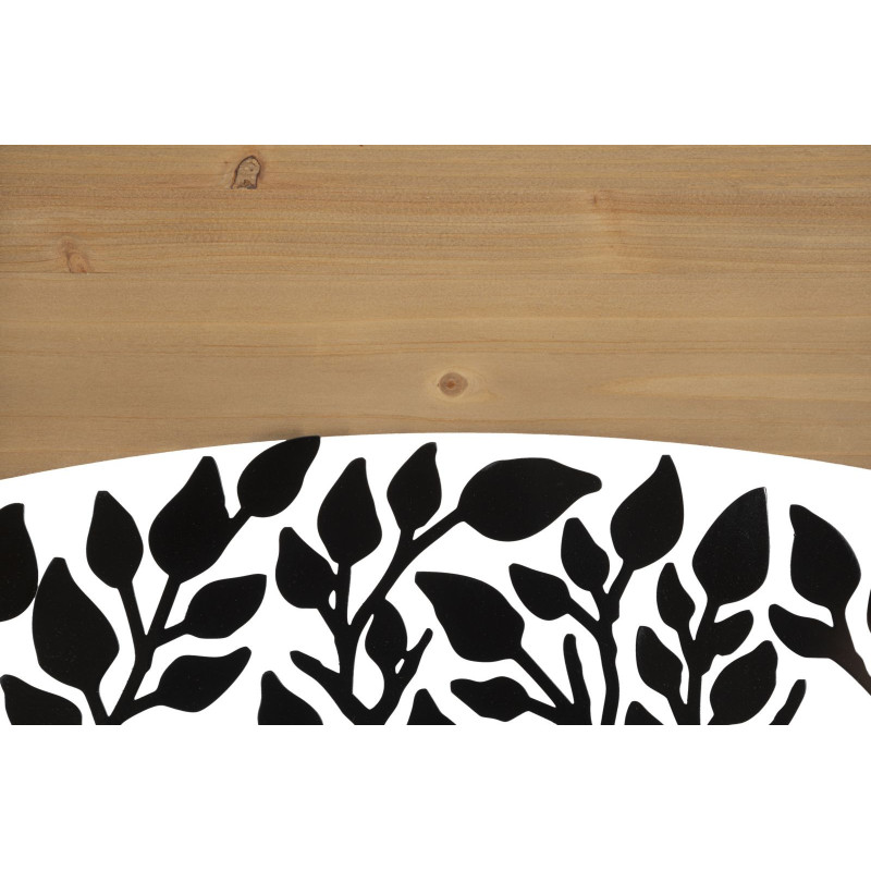 Grande Déco murale originale triptyque Arbre de vie 105x70 en Métal Noir Bois Naturel Kelis 
