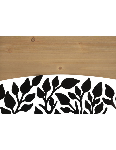 Grande Déco murale originale triptyque Arbre de vie 105x70 en Métal Noir Bois Naturel Kelis 