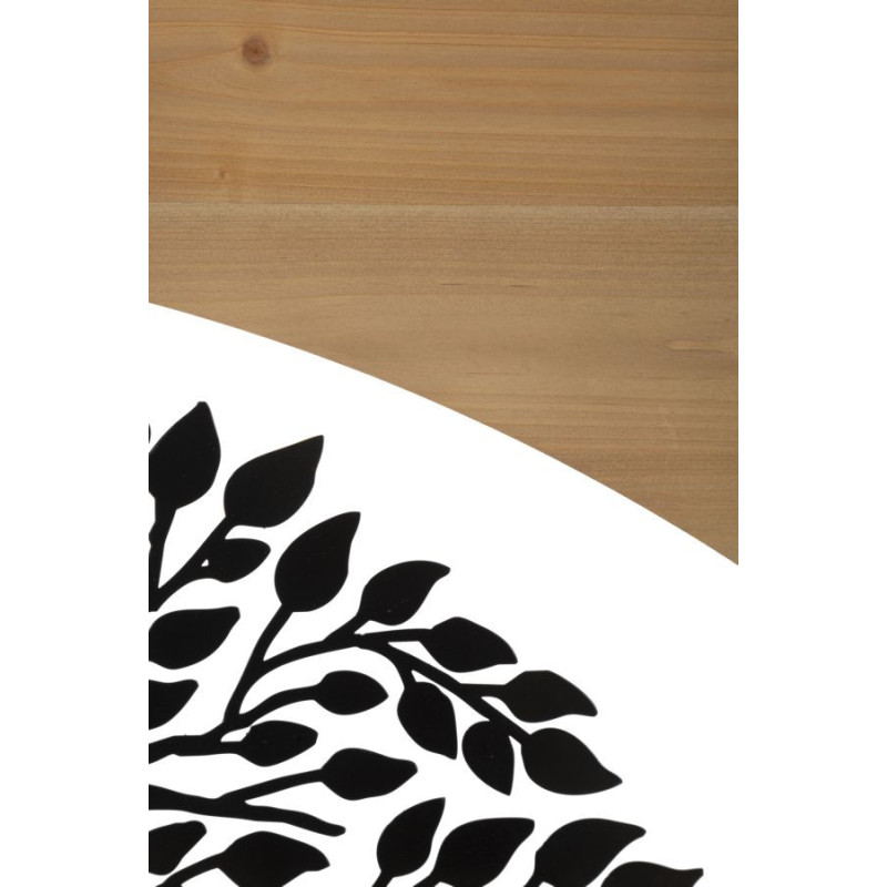 Grande Déco murale originale triptyque Arbre de vie 105x70 en Métal Noir Bois Naturel Kelis 