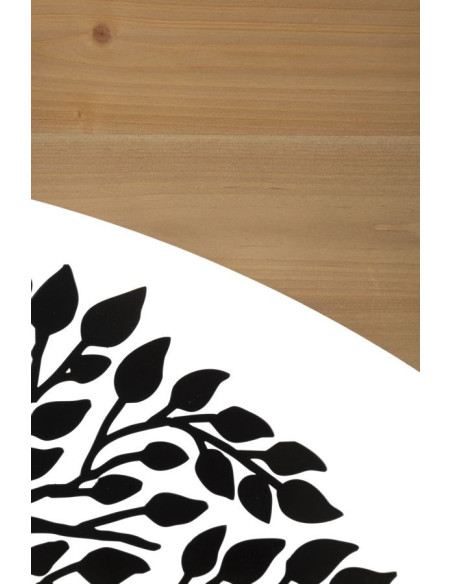 Grande Déco murale originale triptyque Arbre de vie 105x70 en Métal Noir Bois Naturel Kelis 