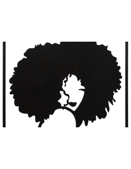 Déco murale moderne Femme coupe afro 60x80 en Métal Noir Bleu Lydra 