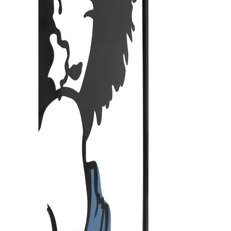 Déco murale moderne Femme coupe afro 60x80 en Métal Noir Bleu Lydra 