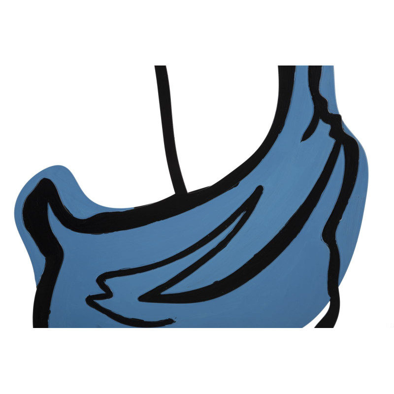 Déco murale moderne Femme coupe afro 60x80 en Métal Noir Bleu Lydra 