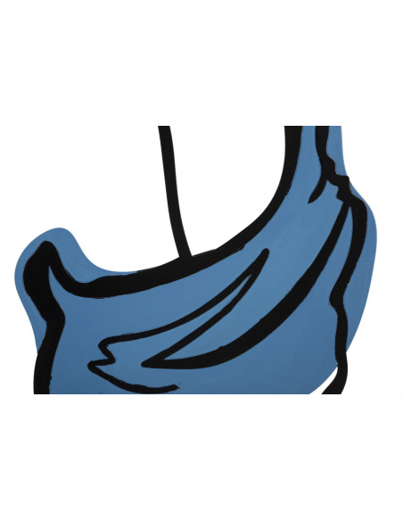 Déco murale moderne Femme coupe afro 60x80 en Métal Noir Bleu Lydra 