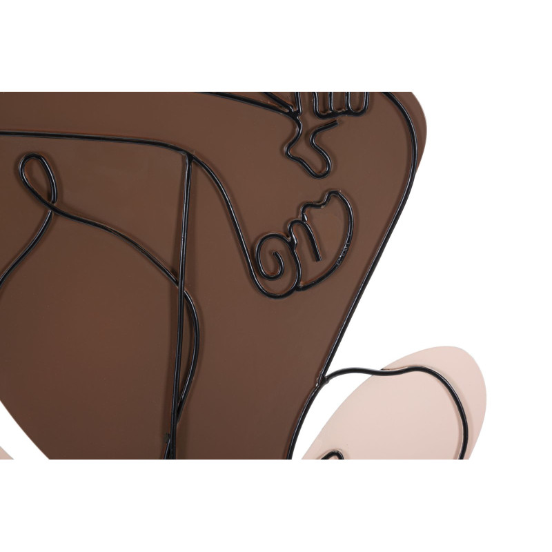 Déco murale moderne Couple Abstrait 60x80 en Métal Noir Marron Beige Varla 