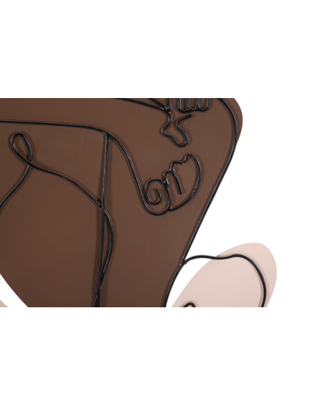 Déco murale moderne Couple Abstrait 60x80 en Métal Noir Marron Beige Varla 