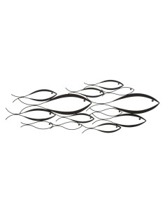 Grande Déco murale moderne Poisson 100x35 en Métal Noir Ceron 