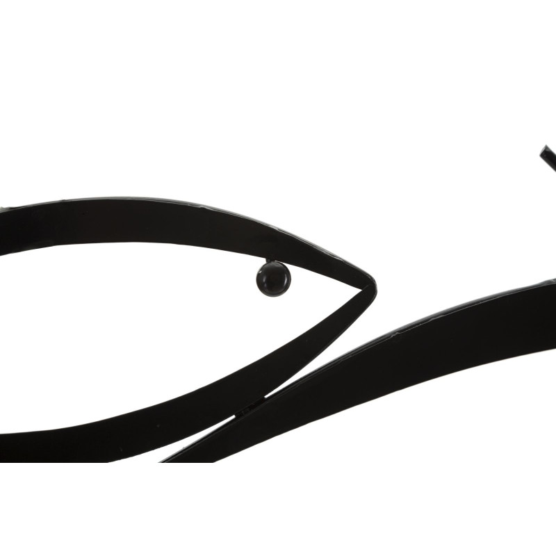 Grande Déco murale moderne Poisson 100x35 en Métal Noir Ceron 