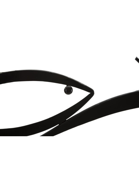 Grande Déco murale moderne Poisson 100x35 en Métal Noir Ceron 