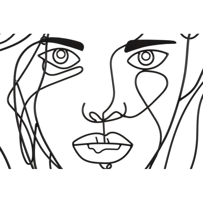 Déco murale moderne Visage Femme 57x80 en Métal Noir Yrena 