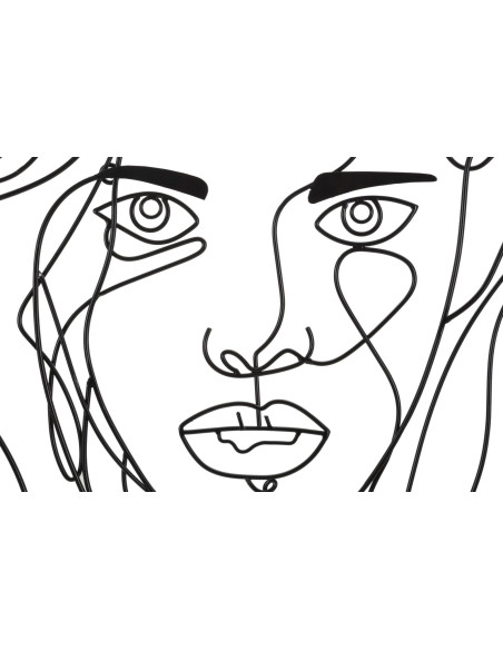 Déco murale moderne Visage Femme 57x80 en Métal Noir Yrena 