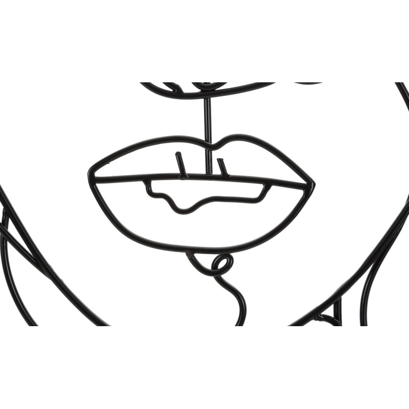 Déco murale moderne Visage Femme 57x80 en Métal Noir Yrena 