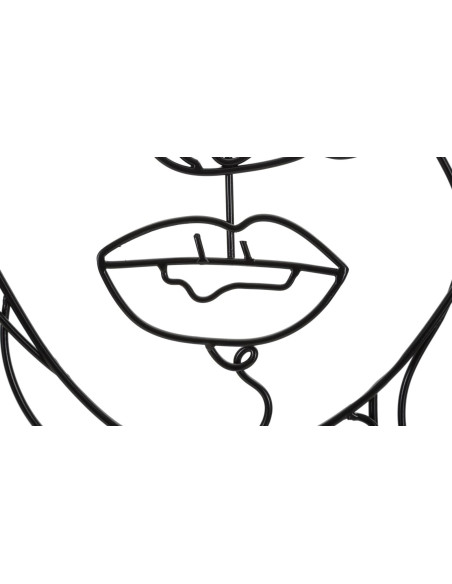 Déco murale moderne Visage Femme 57x80 en Métal Noir Yrena 