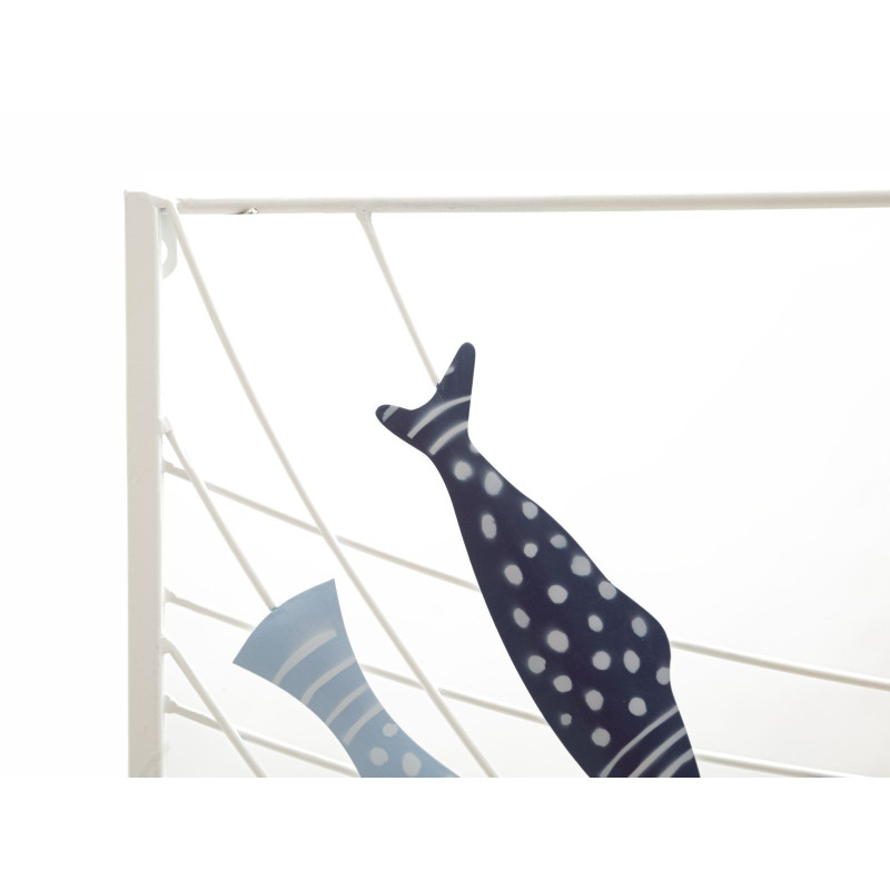 Déco murale moderne Poissons 96x61 en Métal Bleu Blanc Neyla 