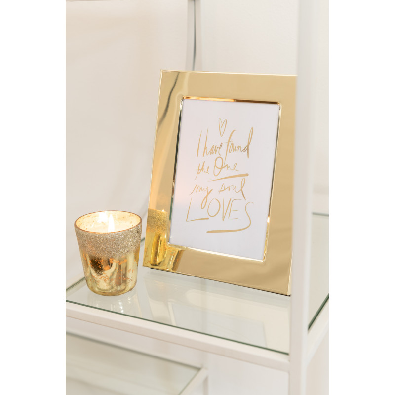 Cadre photo Bord large Stymia en Métal Doré pour photo 13x18 - 2