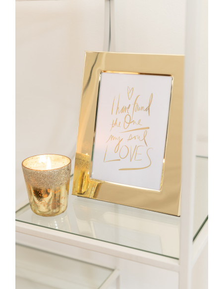 Cadre photo Bord large Stymia en Métal Doré pour photo 13x18 - 2