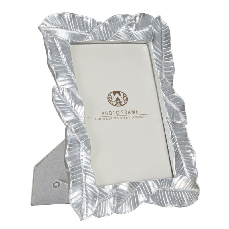 Cadre photo original Feuilles en Résine Argenté pour photo 15x20 cm Lefy 