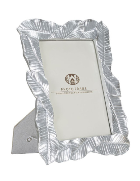 Cadre photo original Feuilles en Résine Argenté pour photo 15x20 cm Lefy 