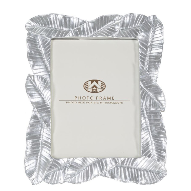 Cadre photo original Feuilles en Résine Argenté pour photo 15x20 cm Lefy 