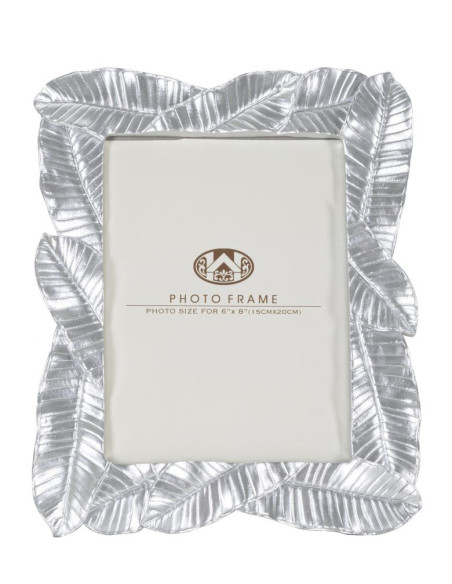 Cadre photo original Feuilles en Résine Argenté pour photo 15x20 cm Lefy 