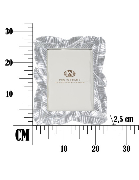 Cadre photo original Feuilles en Résine Argenté pour photo 15x20 cm Lefy 