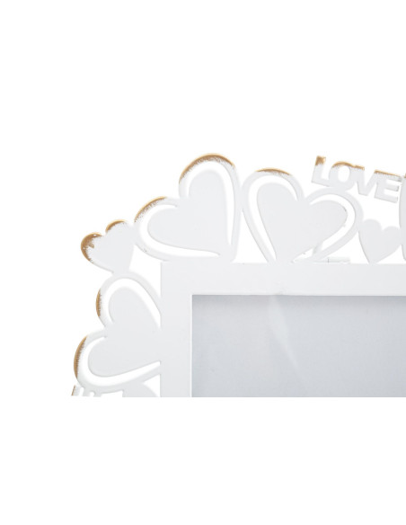 Cadre photo original Coeur Love en Métal Blanc Vieilli pour photo 12x17 cm Yorin 