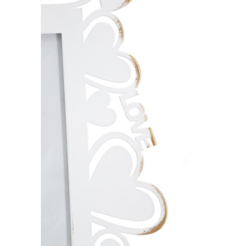 Cadre photo original Coeur Love en Métal Blanc Vieilli pour photo 12x17 cm Yorin 