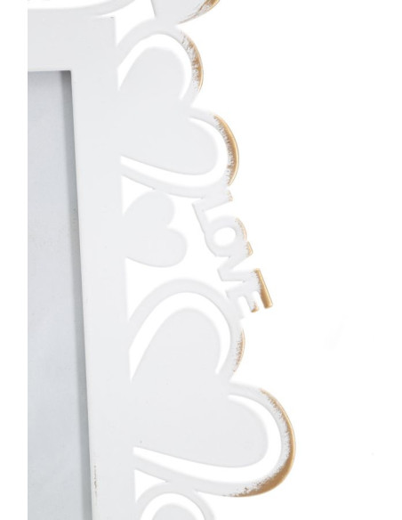 Cadre photo original Coeur Love en Métal Blanc Vieilli pour photo 12x17 cm Yorin 