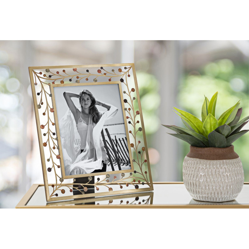 Cadre photo original branches en Métal Doré pour photo 20x25 cm Bixy 