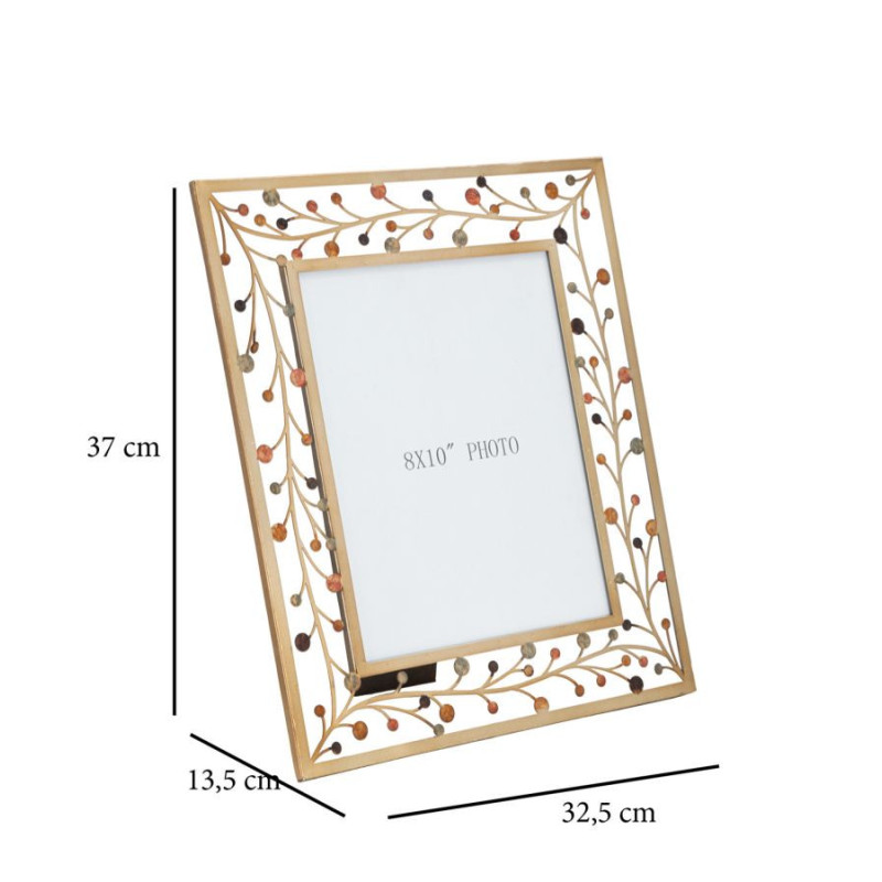 Cadre photo original branches en Métal Doré pour photo 20x25 cm Bixy 