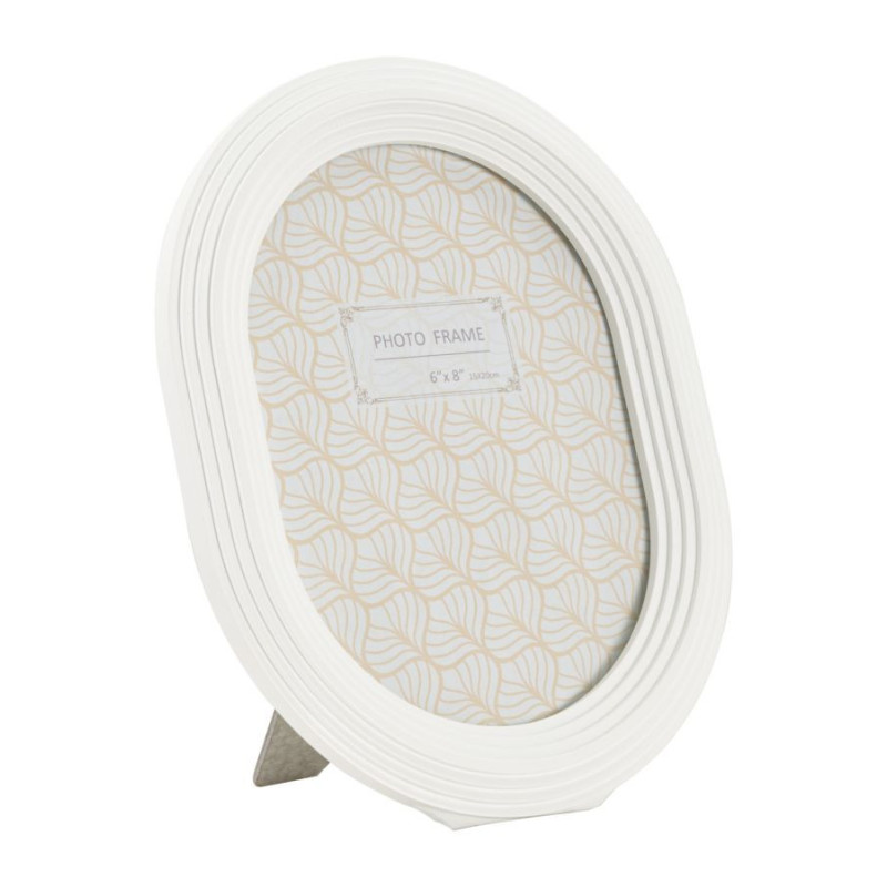 Cadre photo moderne ovale en Résine Blanc pour photo 15x20 cm Ovally 