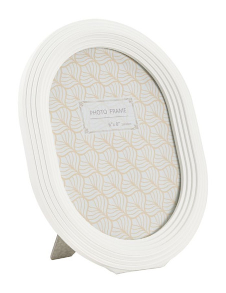 Cadre photo moderne ovale en Résine Blanc pour photo 15x20 cm Ovally 